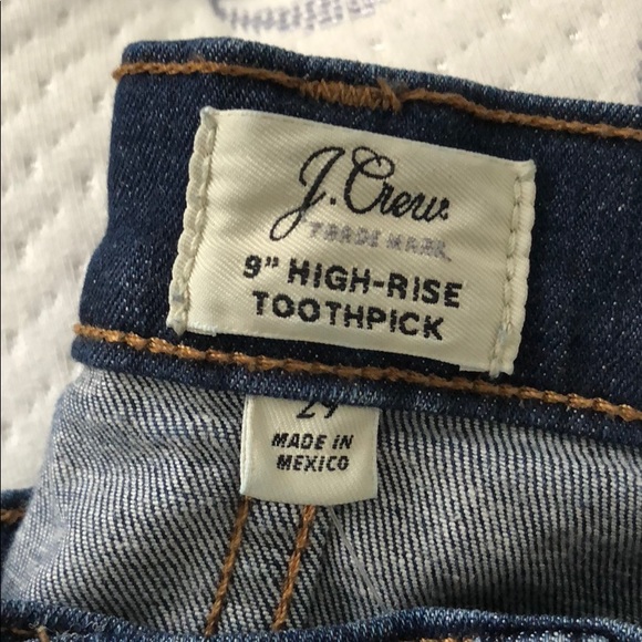 JCrew 9” High-Rise Toothpick distressed denim - Picture 2 of 2